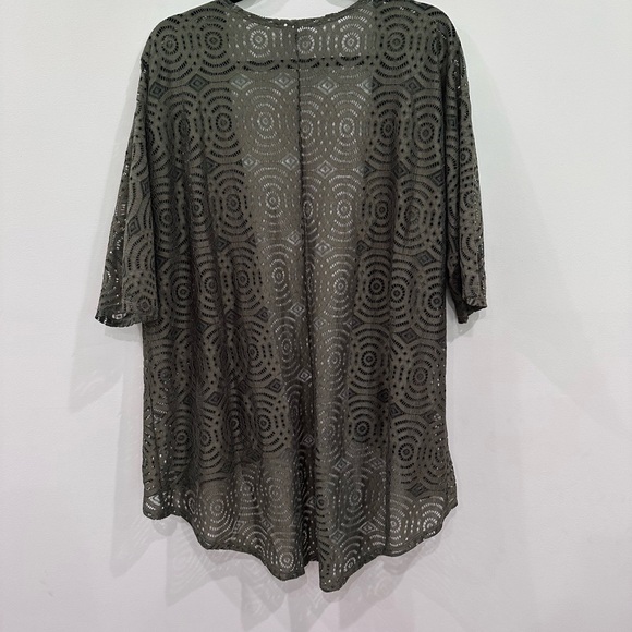 LuLaRoe Shirley Kimono Lace Cardigan Olive Green Color -
Size Small - Picture 5 of 6